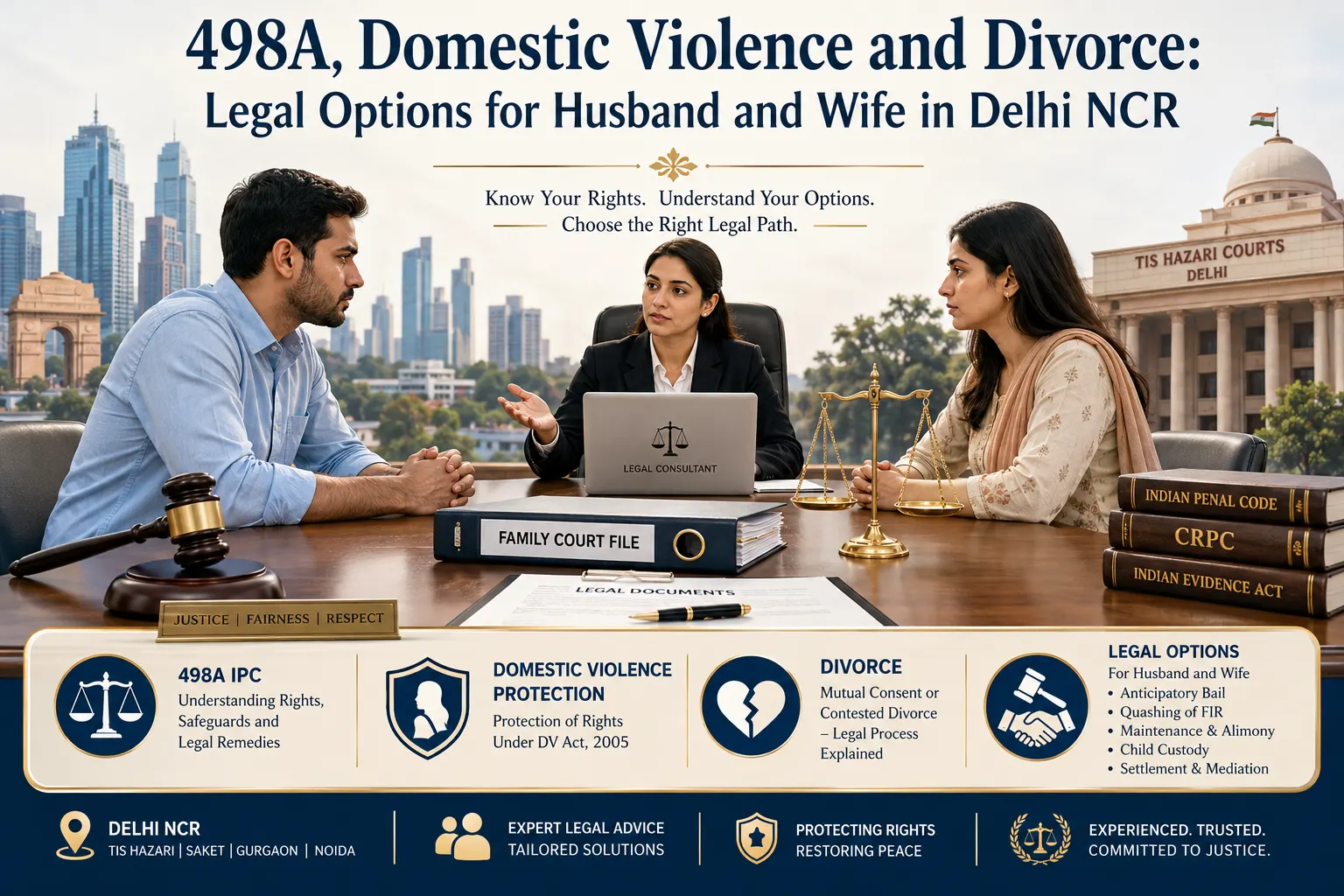 498A, Domestic Violence and Divorce: Legal Options for Husband and Wife in Delhi NCR