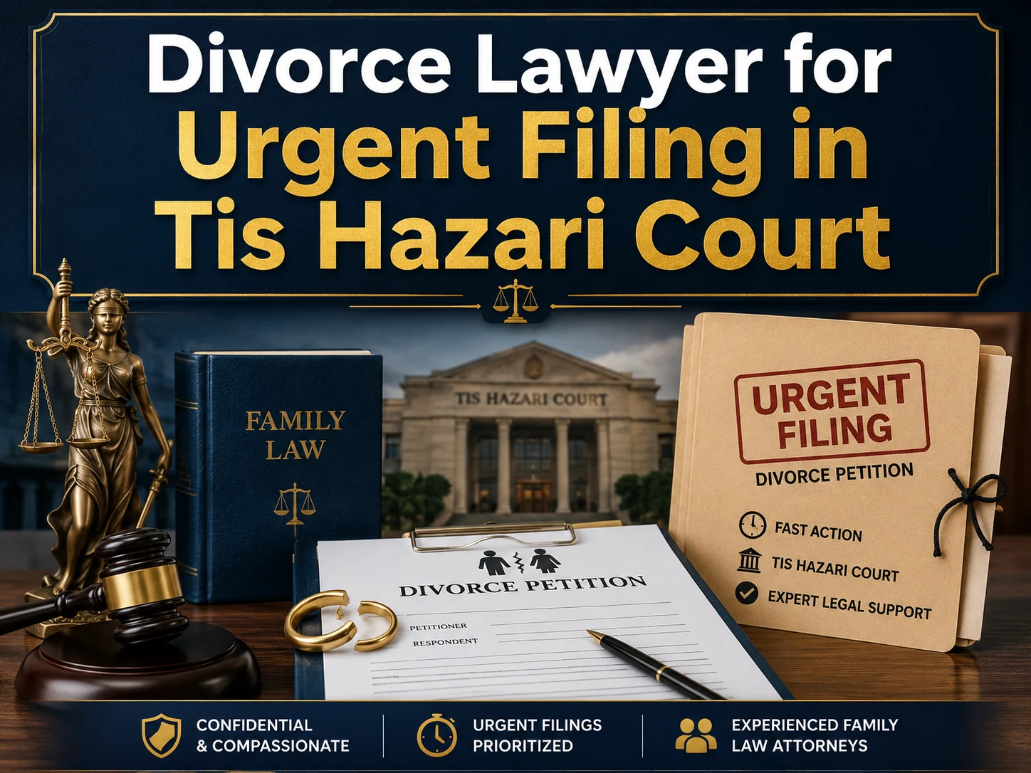 Divorce Lawyer for Urgent Filing in Tis Hazari Court