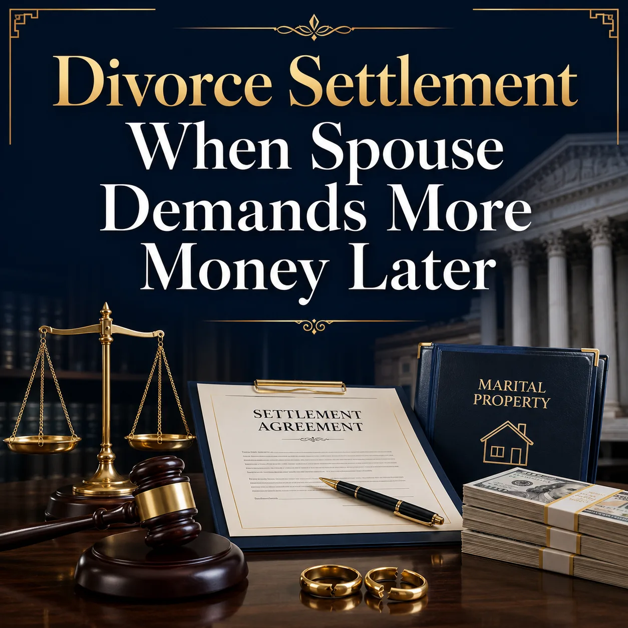 Divorce Settlement When Spouse Demands More Money Later