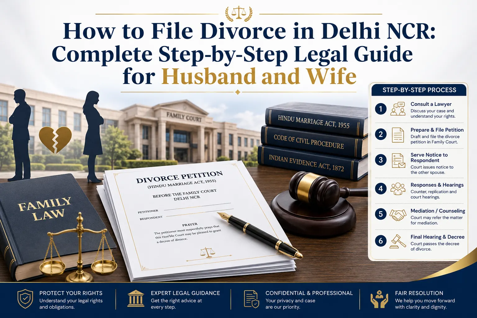 How to File Divorce in Delhi NCR: Complete Step-by-Step Legal Guide for Husband and Wife