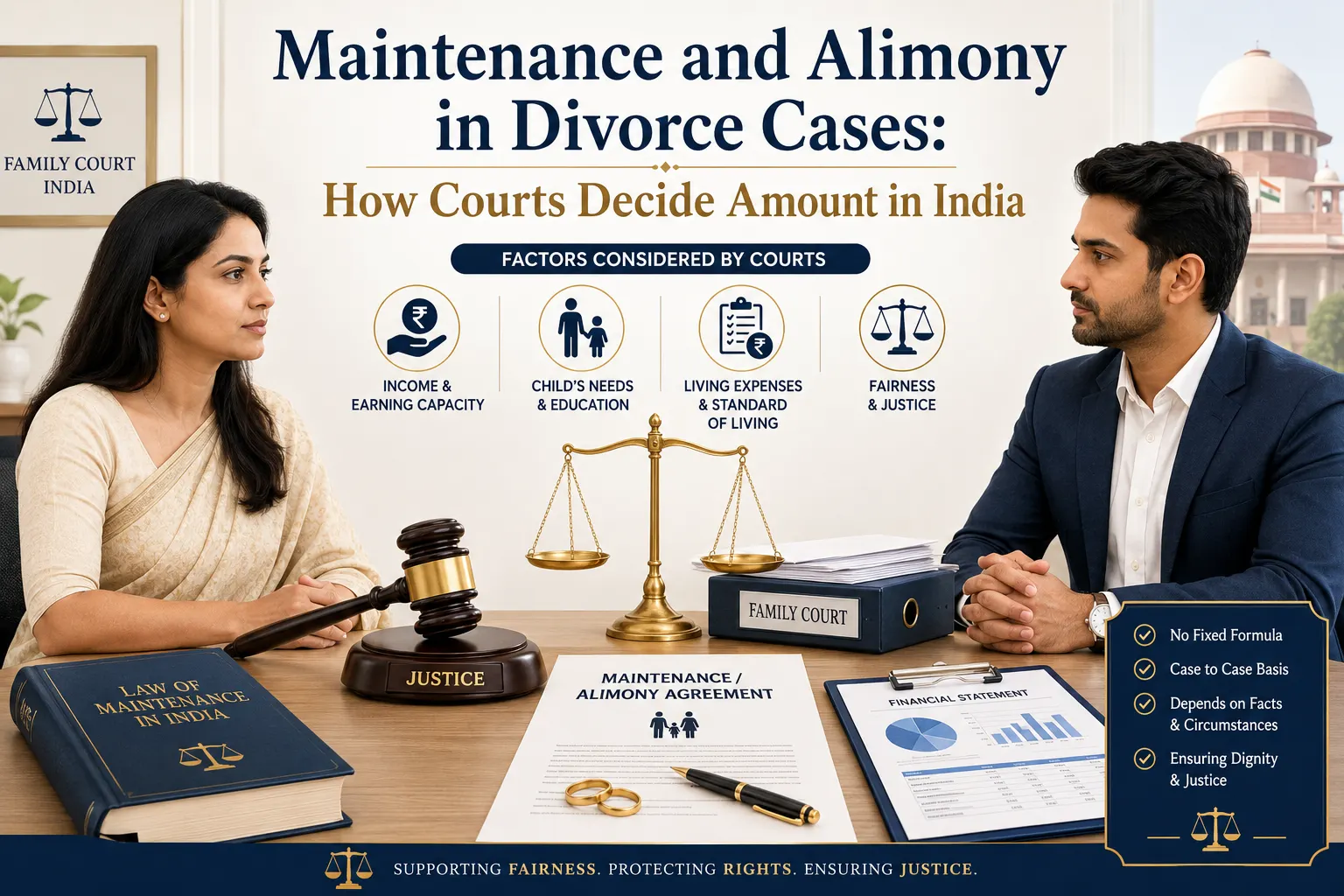 Maintenance and Alimony in Divorce Cases: How Courts Decide Amount in India