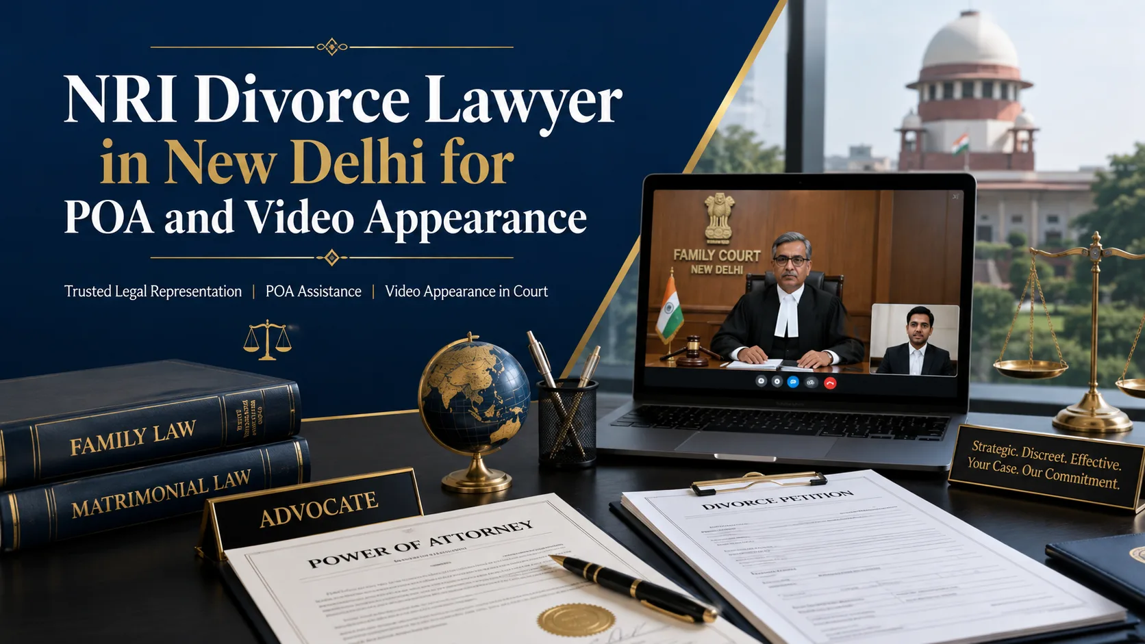 NRI Divorce Lawyer in New Delhi for POA and Video Appearance