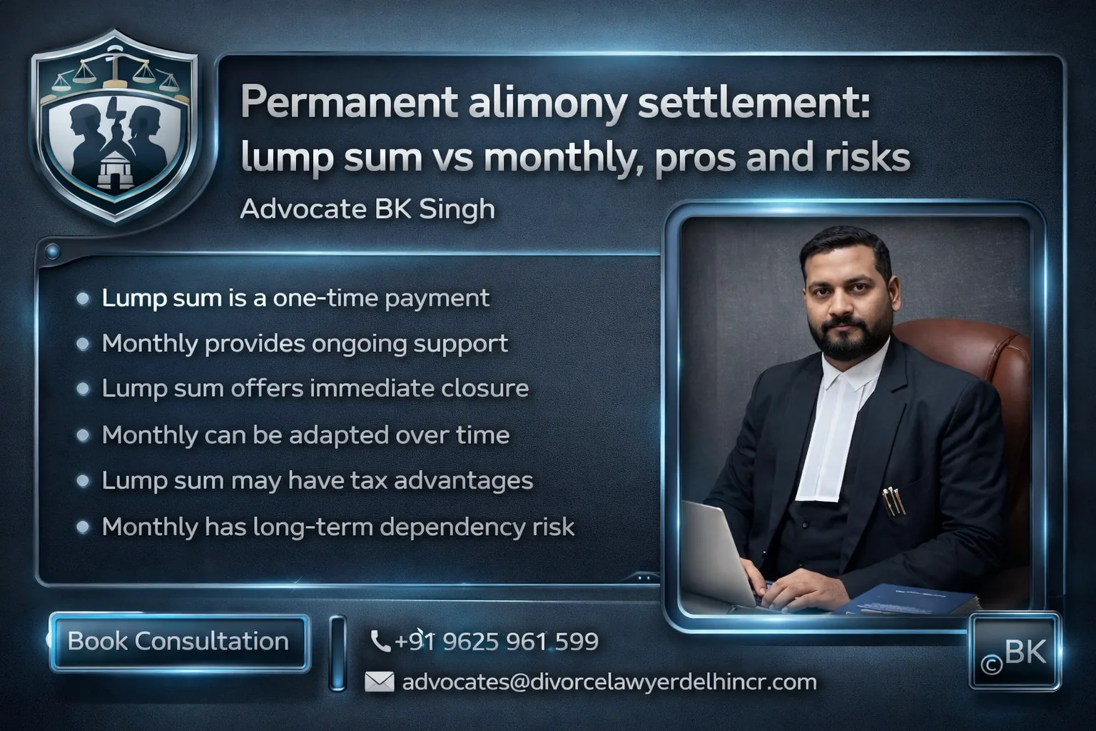 Permanent alimony settlement lump sum vs monthly pros and risks